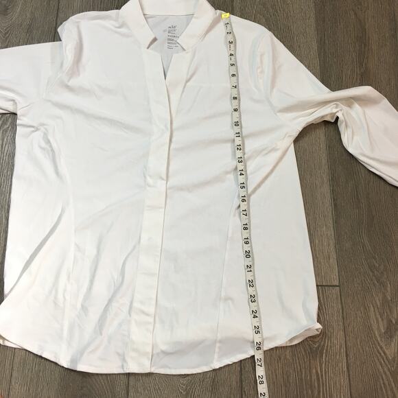 Aday Something Borrowed Slim White Button down shirt Size Large - Picture 6 of 8